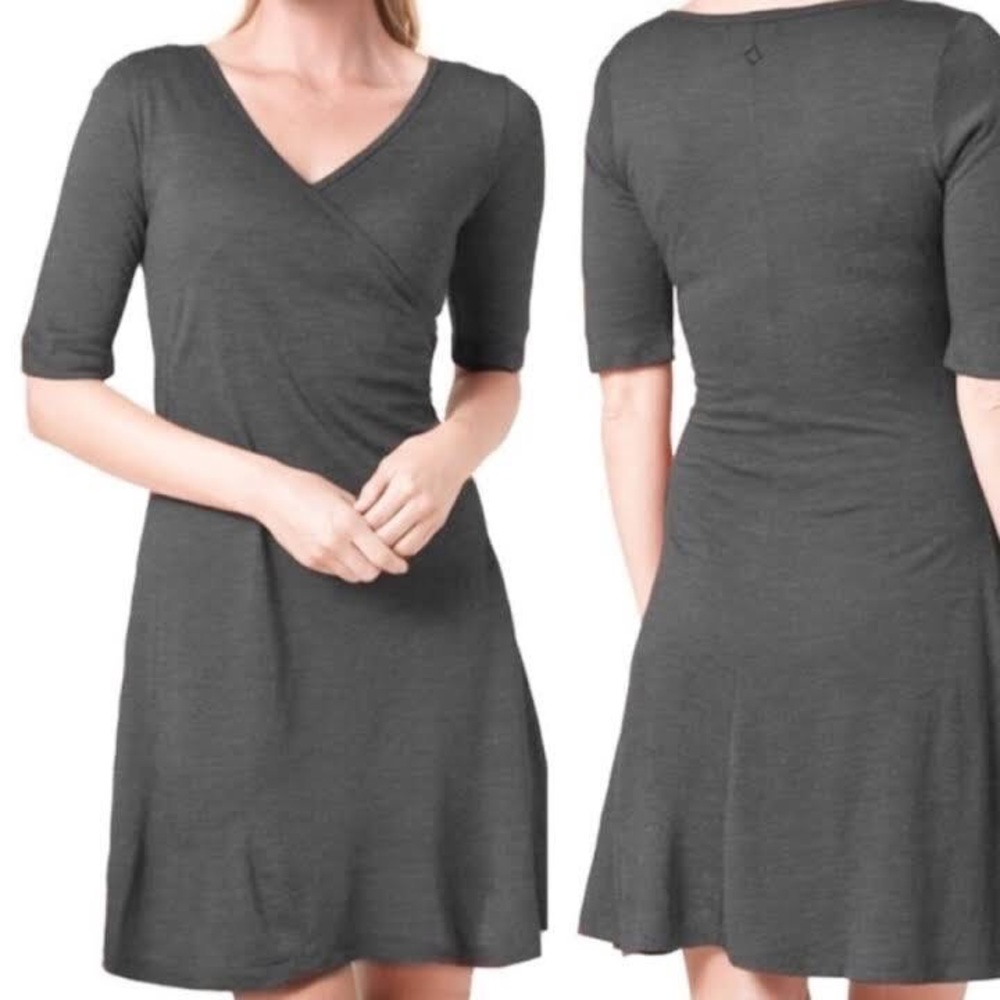 Grey prAna Nadia Faux Wrap Dress